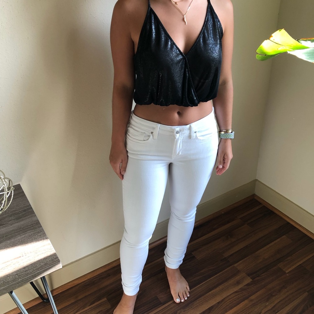 Cute Sparkly Black Cropped Top